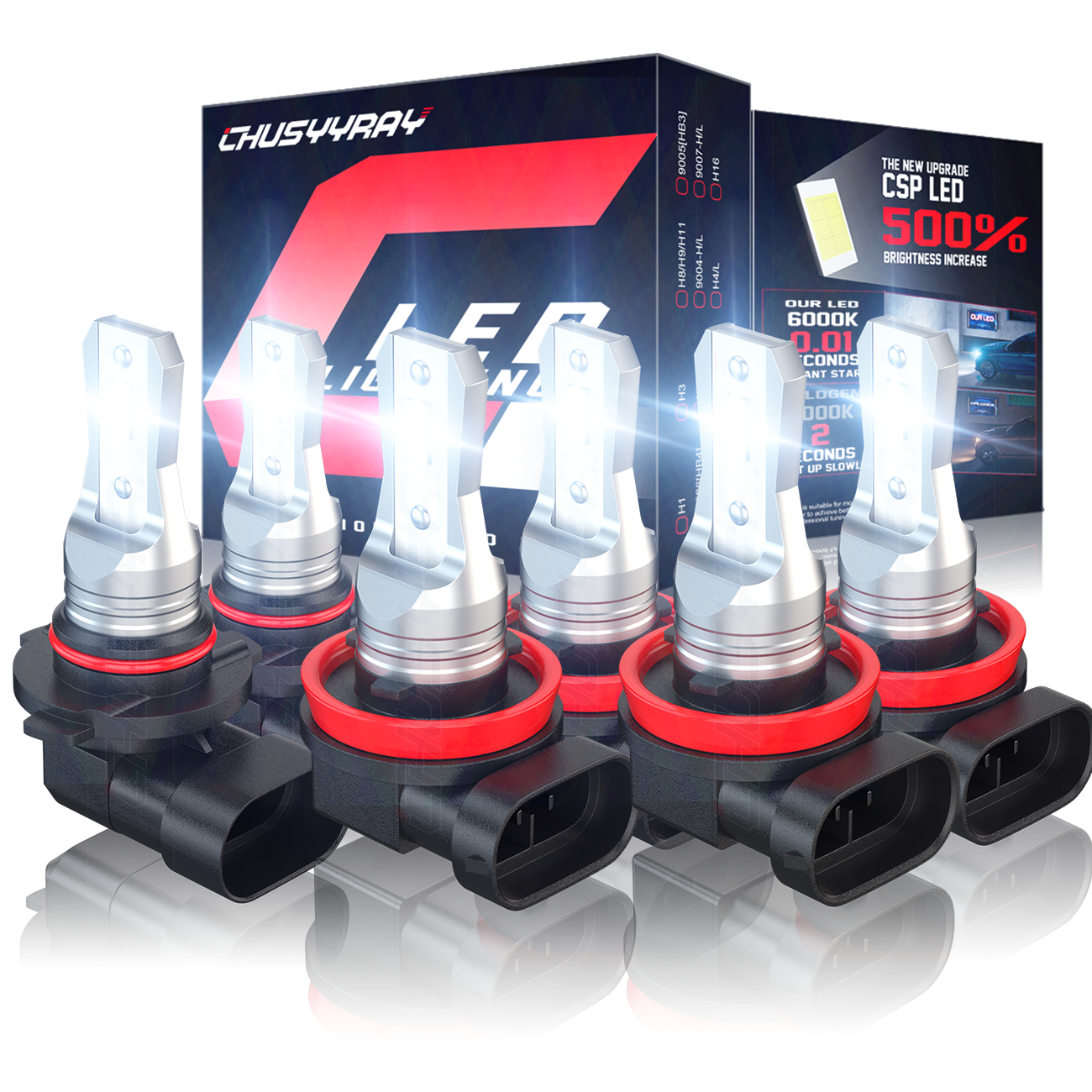 6Pcs LED Headlight and Fog Light Bulb Kit for 2009-2015 Nissan Maxima