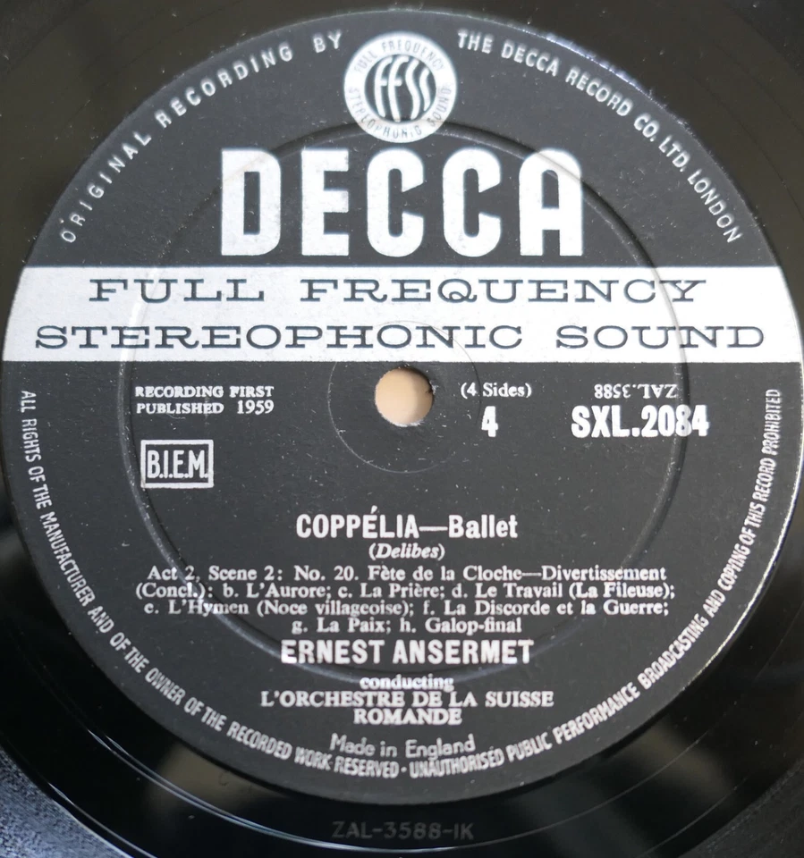 SXL 2084-5 ED1 Delibes Coppelia Ballet Ansermet 2LP Decca Gatefold 1st WBG - Image 3 of 4