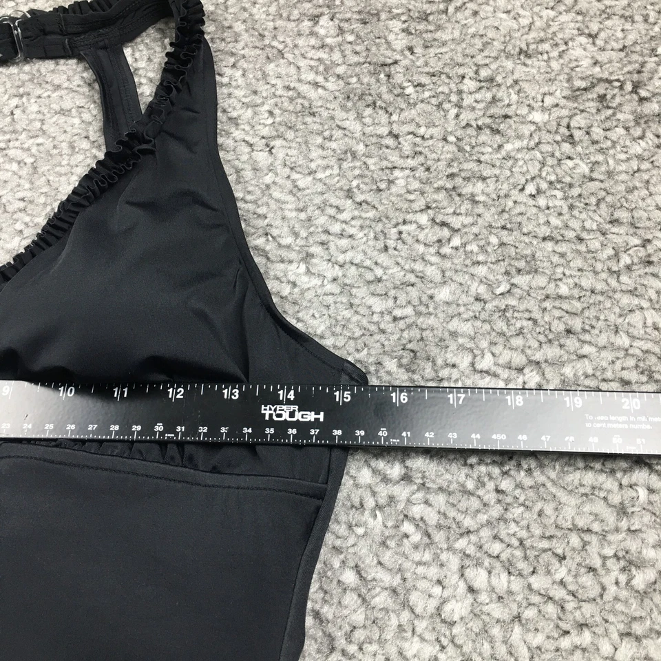 Traje de baño de una pieza White Stag para mujer talla L negro con volantes elástico nuevo sin etiquetas Foto 2 de 4