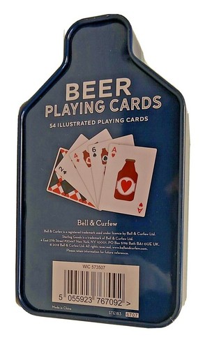 Campana y toque de queda estándar de lata de cerveza con cartas para jugar - Imagen 2 de 3