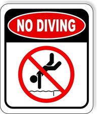 NO DIVING Metal Aluminum composite sign