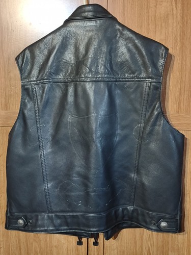 Motorcycle leather vest: US Made Co. biker men's club black, size XXL - Picture 9 of 13