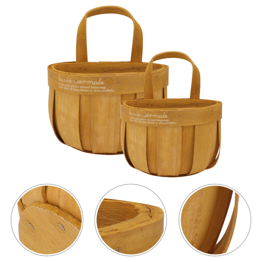 2 Pcs Wall Flower Basket Home Decor Double Cubes Transparent