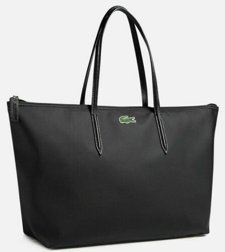 LACOSTE Large Shopping Bag PVC Artificial Leather w Split Cow Leather Trim NEW - Picture 1 of 10