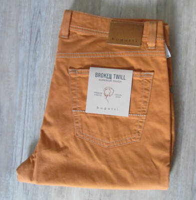 BUGATTI BROKEN TWILL LEICHTE JEANS W 35 L 32 orange *NEU* 79,99 