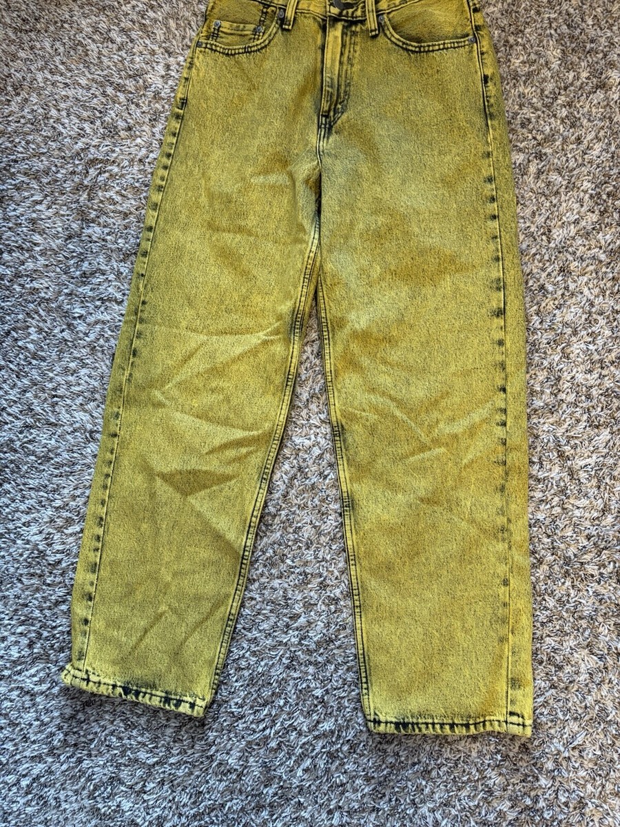 Levi's 578 Jeans Men's Size 28x32 Yellow Color Wash Denim Baggy