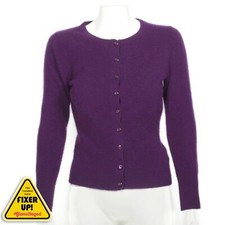 APT.9 Purple Cardigan 100 Cashmere Sweater size M blemish - 856