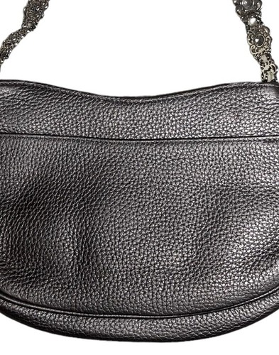 BRIGHTON ROSALIE METALLIC SILVER PEBBLE LEATHER SHOULDER BAG SEE DESC - Picture 5 of 12