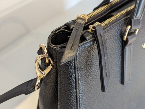 Mario Valentino Handtasche schwarz genarbtes Leder in gutem Zustand - Bild 3 von 13