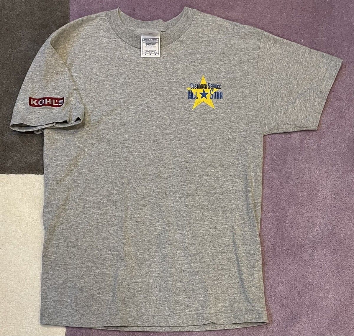 Kohl's Employee Customer Service All Star Gray Shirt size Men's
