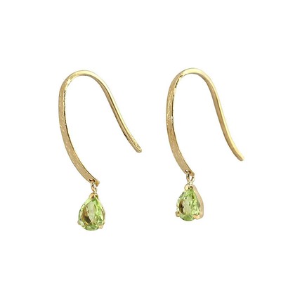 [Barzaz] Peridot earrings 18K yellow gold for women K18 18K hook August birthsto