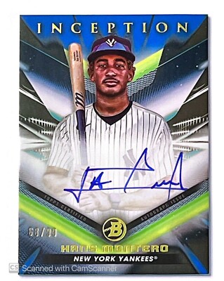 2023 Bowman Inception Hans Montero Auto Blue /99 New York Yankees BPA-HM