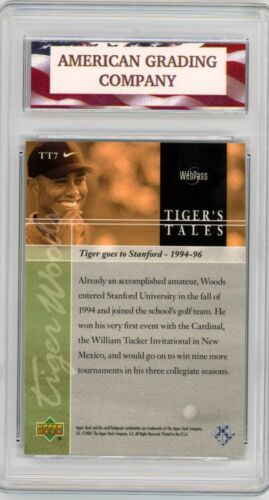 2001 Upper Deck Rookie #TT7 Tiger Woods AGC 10 Gem Mint - Picture 2 of 2