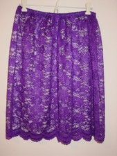 Women's Purple All Lace Half Slip Semi Sheer 26"-42" Waist Scallop Sissy-XL NEW