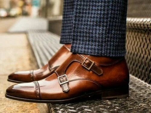 Mens double hotsell buckle dress shoes