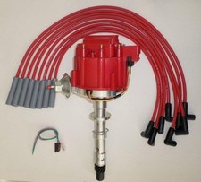 Bbc Chevy 348 409 Red Hei Distributor Hei Spark Plug Wires-straight Boots Usa