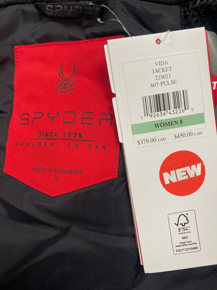 Womens SPYDER Waterproof Insulated RED Ski Jacket $379, Size: 8 - Image 4 of 4