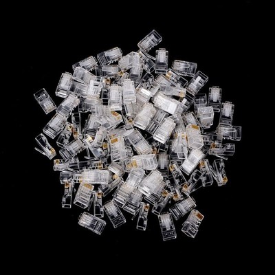 100Pcs 25pcs RJ45 CAT5 CAT5e 8P8C Modular Cable LAN Connector Plug/End