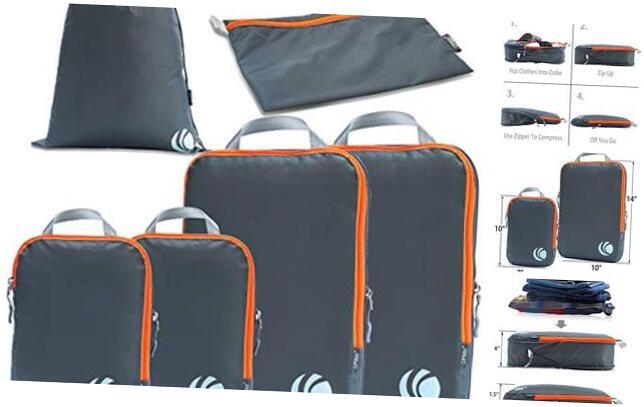 Compression Packing Cubes Set, Ultralight Expandable Travel A-grey-6pcs-image