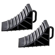 2 x Wheel Chocks With Handle Brake Wedges Caravan Wheel Stop Classic Car
