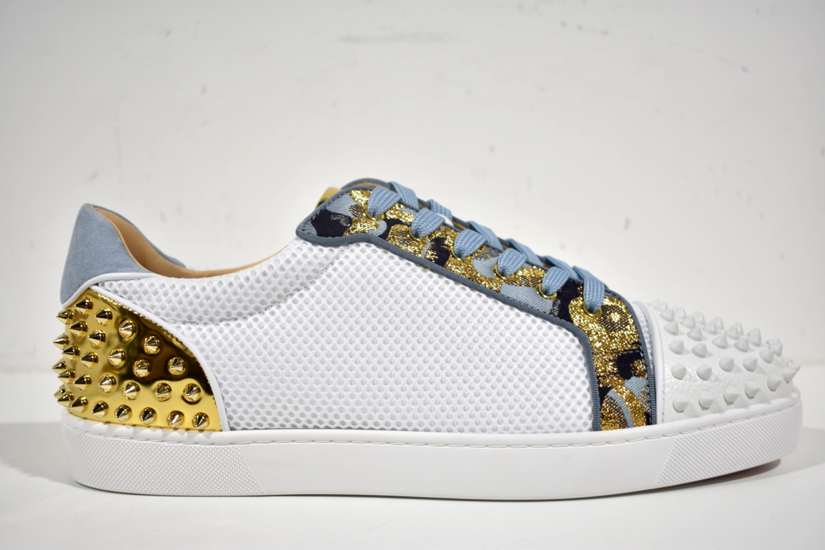 Christian Louboutin Seavaste 2 Orlato Flat White Gold Low Top