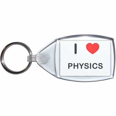 Physics I Love Herz klar Kunststoff Schlüsselanhänger (S, M oder L)