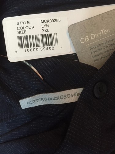 Cutter & Buck Hamden Jacquard Stripe DryTec Moisture Wicking Golf Polo Shirt 2XL - Picture 10 of 10