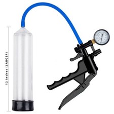 12 inch Gauge Pistol Vacuum Penis Pump for ED Male Enhancement Erectile Enlarger