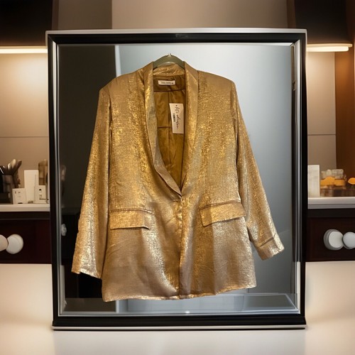 Metallic Gold Light Jacket by 12th Tribe Sz M - 第 1/14 張圖片