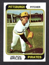 1974 Topps #123 Nelson Nellie Briles  PITTSBURGH PIRATES  Ex-Mint   B