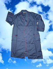 TOWNCRAFT Men  s XL Robe Blue Red Trim Belt Pockets DEADSTOCK 80s NOS Lightweight