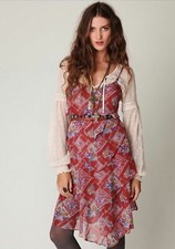 NEW Free People Tiered Red Rose Dress (Size 8) - MSRP $168.00!