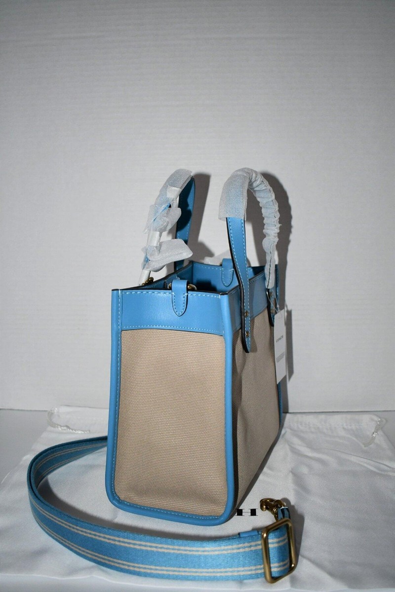 Coach Canvas Field Tote Bag in Natural/Pool #CH740 NWT | eBay