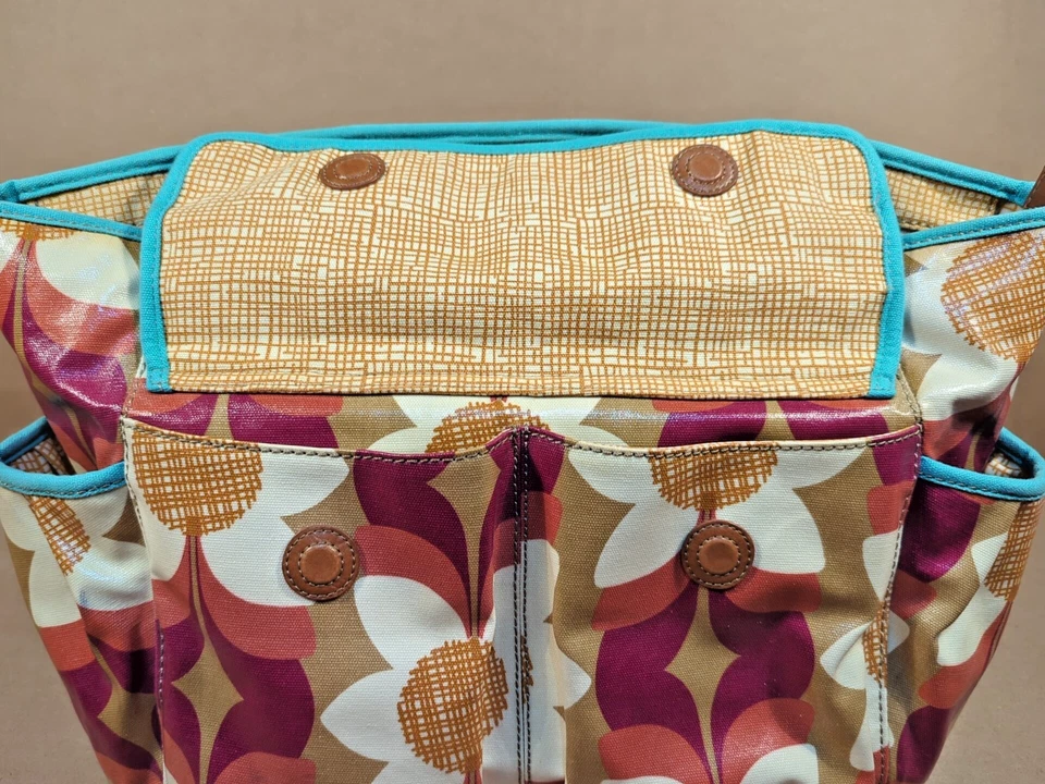 Bolso de Mano Fossil Key-per XL Lona Recubierta Bolsillos Florales 20 Pulgadas Foto 4 de 4