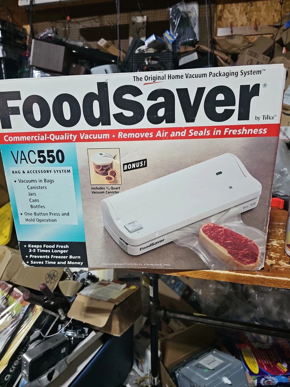 Vintage 2002 Tilia Food Saver Vac550 Commercial Quality Food Storage Vacuum NEW!