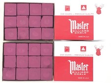 Master Burgundy Chalk 24 Pieces Smooth Application Cue Tip Ideal for Billiards