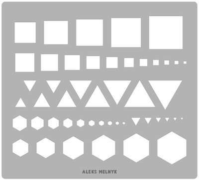 #207 Metal Triangle Template, Square Stencil, Triangle Master, Art Hexagon