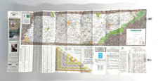 Tennessee US Travel Map 1996 Highway Road Tourism Map 17" x 38" Vintage