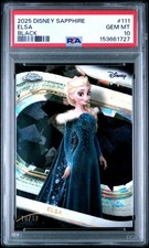 2025 Topps Chrome Disney Sapphire Elsa Black Refractor #/10 Frozen PSA 10 POP 1!