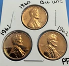 🔥1960 1961 1962 P Lincoln Wheat Penny Gem Bu Unc ✨PROOF✨