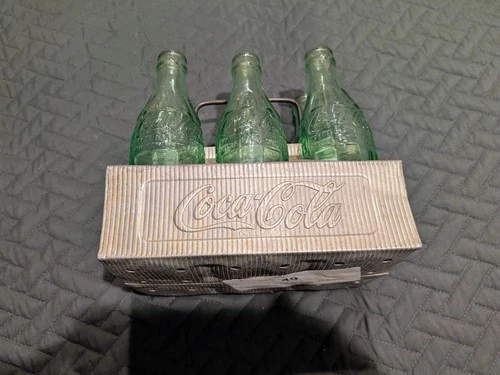 Vintage 1950s Coca-Cola Aluminum 6-Pack Carrier & 6 Bottles - Benefits Charity!