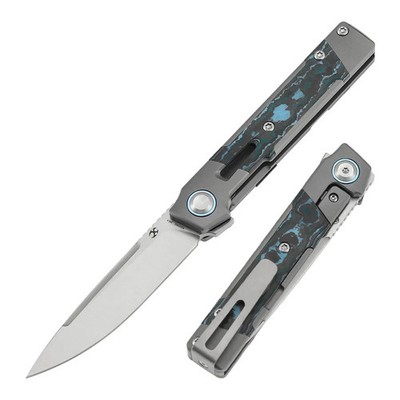 Kansept Kitpu Folding Knife 2.9'' CPM-20CV Steel Blade Titanium/Carbon F Handle