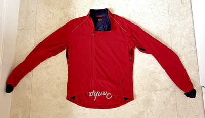 Rapha Men s Rain Proof Cycling Jacket Large Red Hytrel Waterproof-Fleece Lined