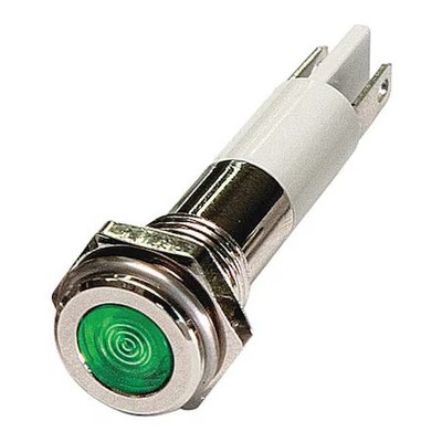Flat Indicator Light, Green, 120Vac,  24M072