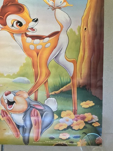VTG.WALT DISNEY’S CLASSIC BAMBI MOVIE POSTER 1988 ~ORIGINAL 31’’X22’’ - Picture 2 of 5