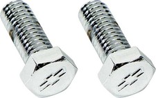 Chrome Chevrolet Small Block Water Neck Bolt Set With Bow Tie Logo 2 Short