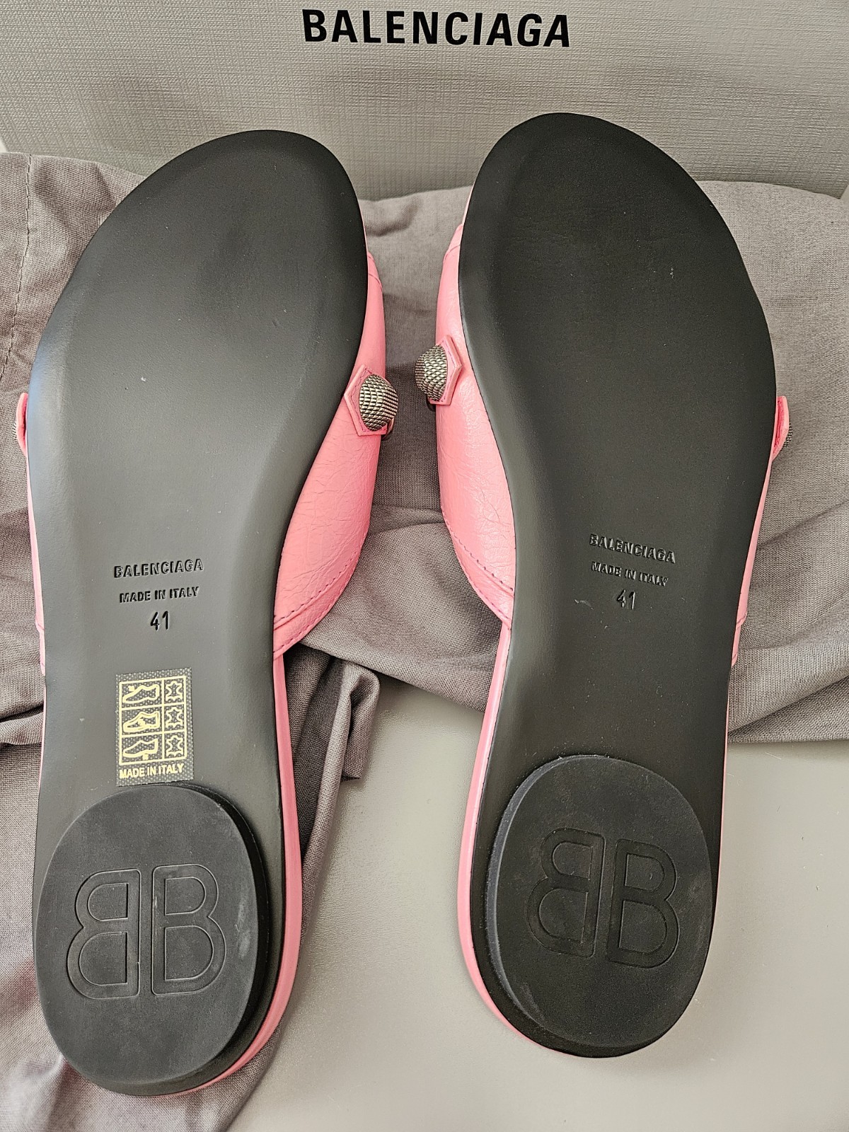 Balenciaga Womens Cagole Sandal Flat Pink Size EU41 US10/ 10.5 thumbnail 5