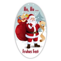 Weihnachtsaufkleber Ho, Ho Ho Frohes Fest Oval 35 X 60 Mm, 100 StüCk Auf Rolle