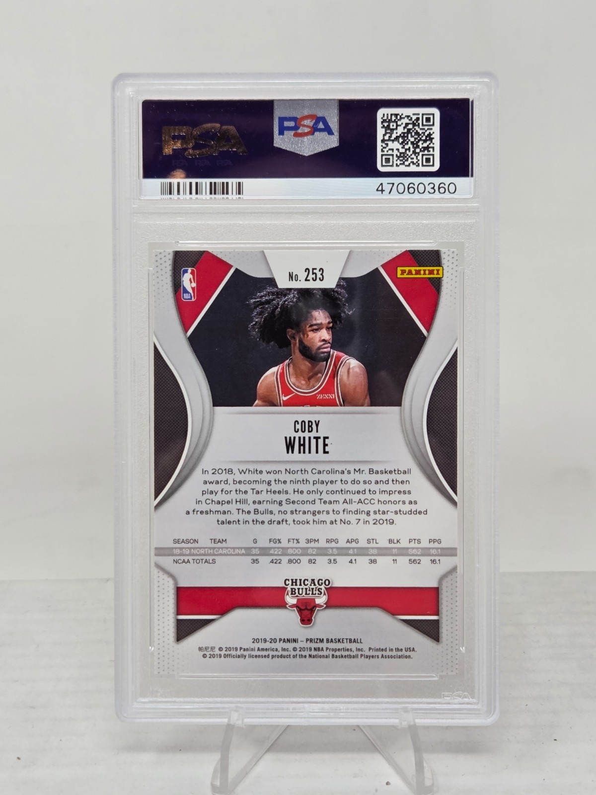 2019 Prizm COBY WHITE Rookie Card PSA 10 Gem Mint view 2