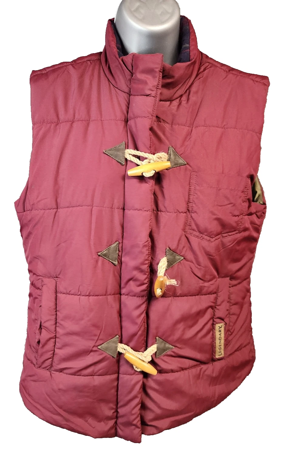 Legendary Whitetails Vest Mens Medium Quilted Puffer Full Zip Toggle Outdoors